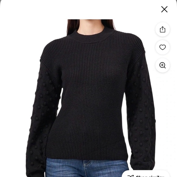 Vince Camuto Sweaters - Vince Camuto Black Textured Crew Neck Sweater